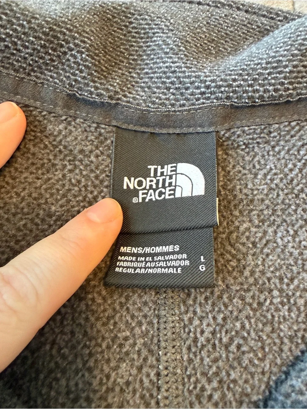 The North Face Mens 1/4‎ Zip Sweater Fleece Pullover Charcoal Gray Size L